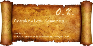 Oreskovics Kemenes névjegykártya
